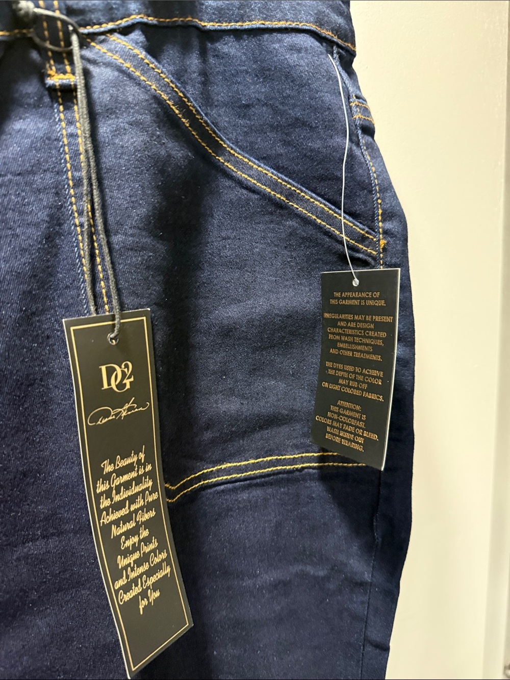 DG2 by Diane Gilman Dark Wash Button-Fly Pull On Jeans Flare Jeans - Picture 2 of 7